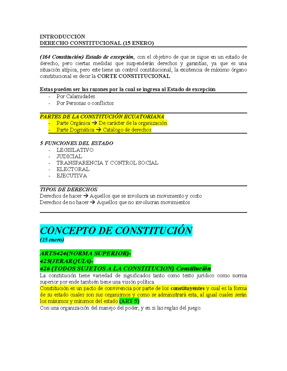 Examen final de Derecho Constitucional - Heidy Salinas G - Colegio de ...