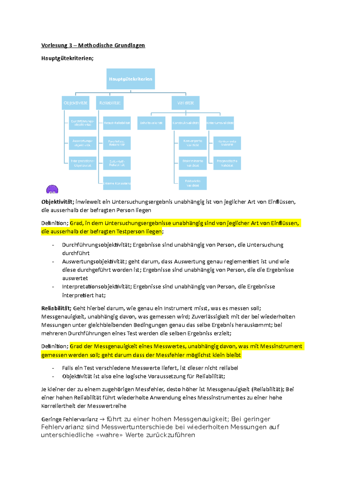 Lernsequenz 3: Gütekriterien Empirischer Forschung - Vorlesung 3 ...