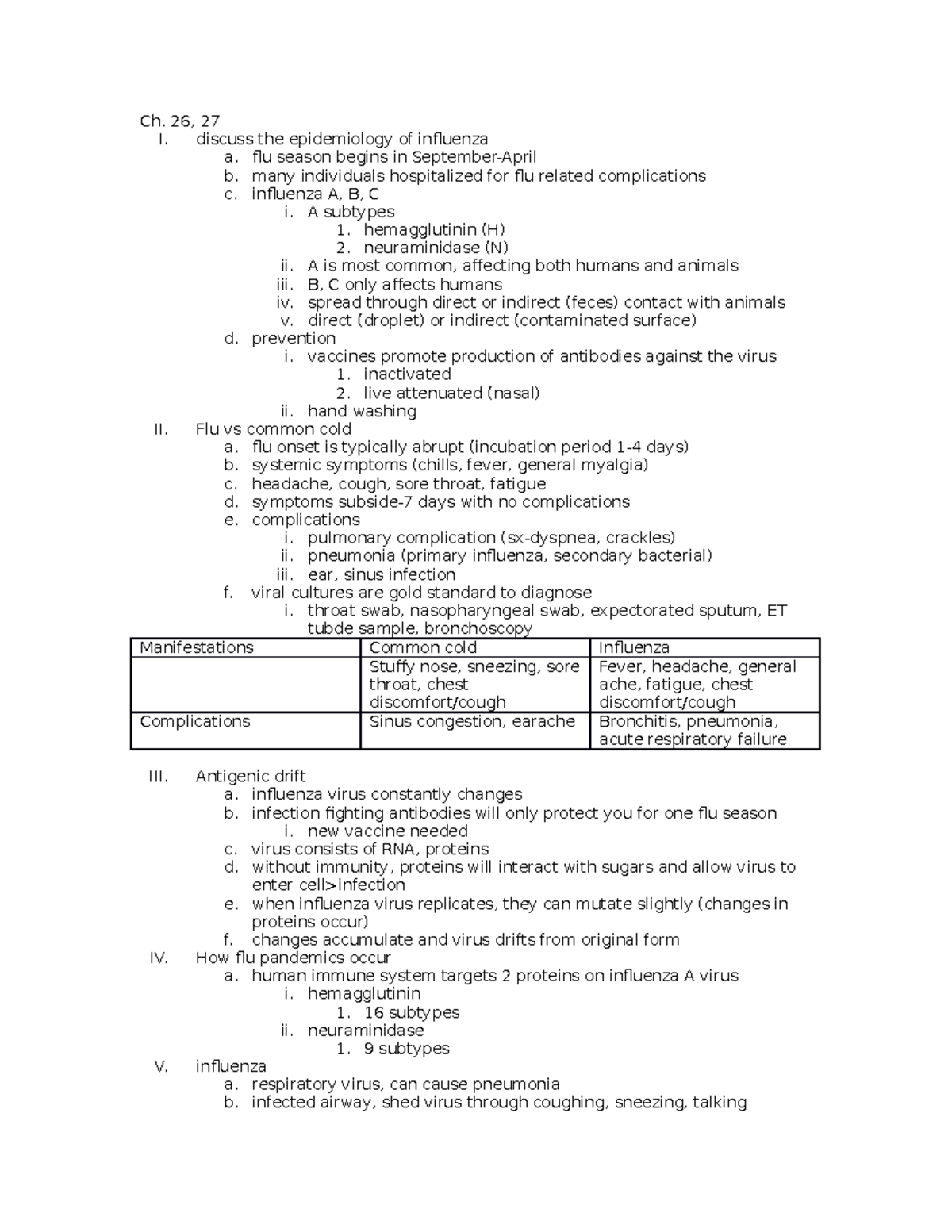 Respiratory tract disorders - Ch. 26, 27 I. discuss the epidemiology of ...