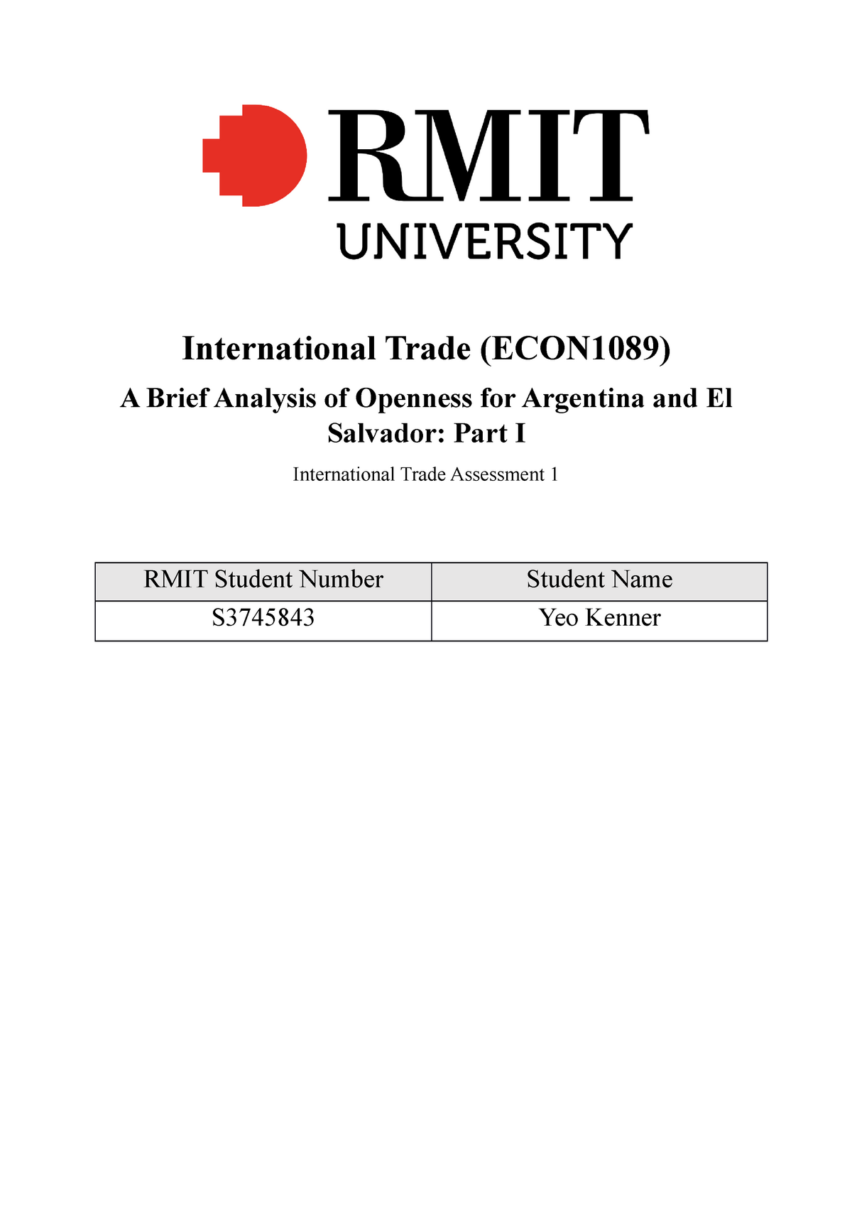 international trade assignment 1