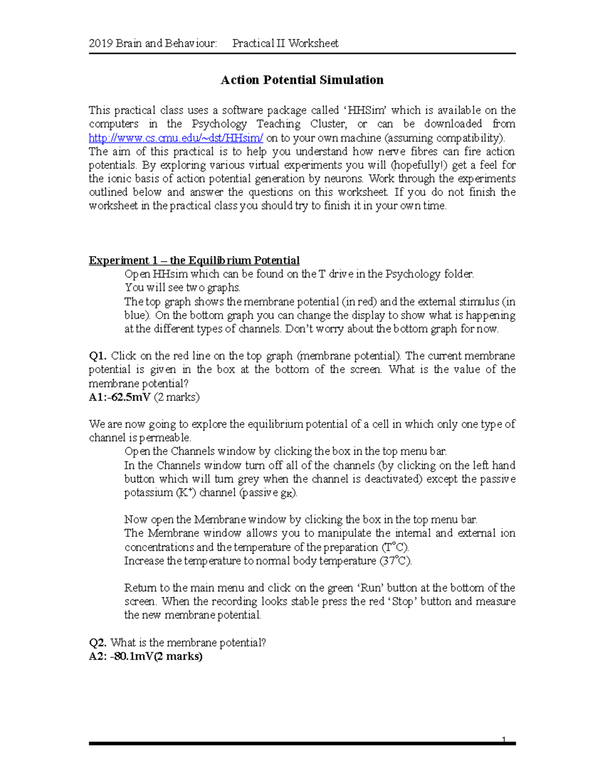 AP computer practical worksheet 2019-1 - Action Potential Simulation ...
