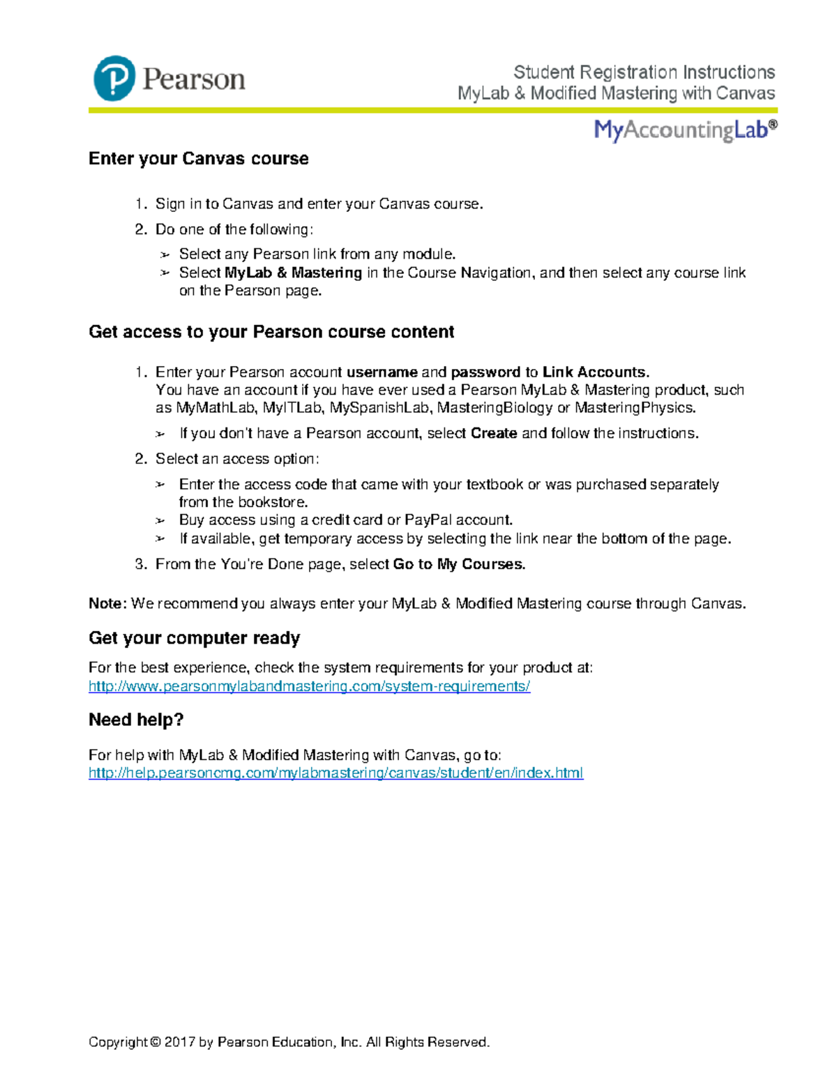 Student Registration Handout for ACG 2021 Cainas Copyright © 2017 by