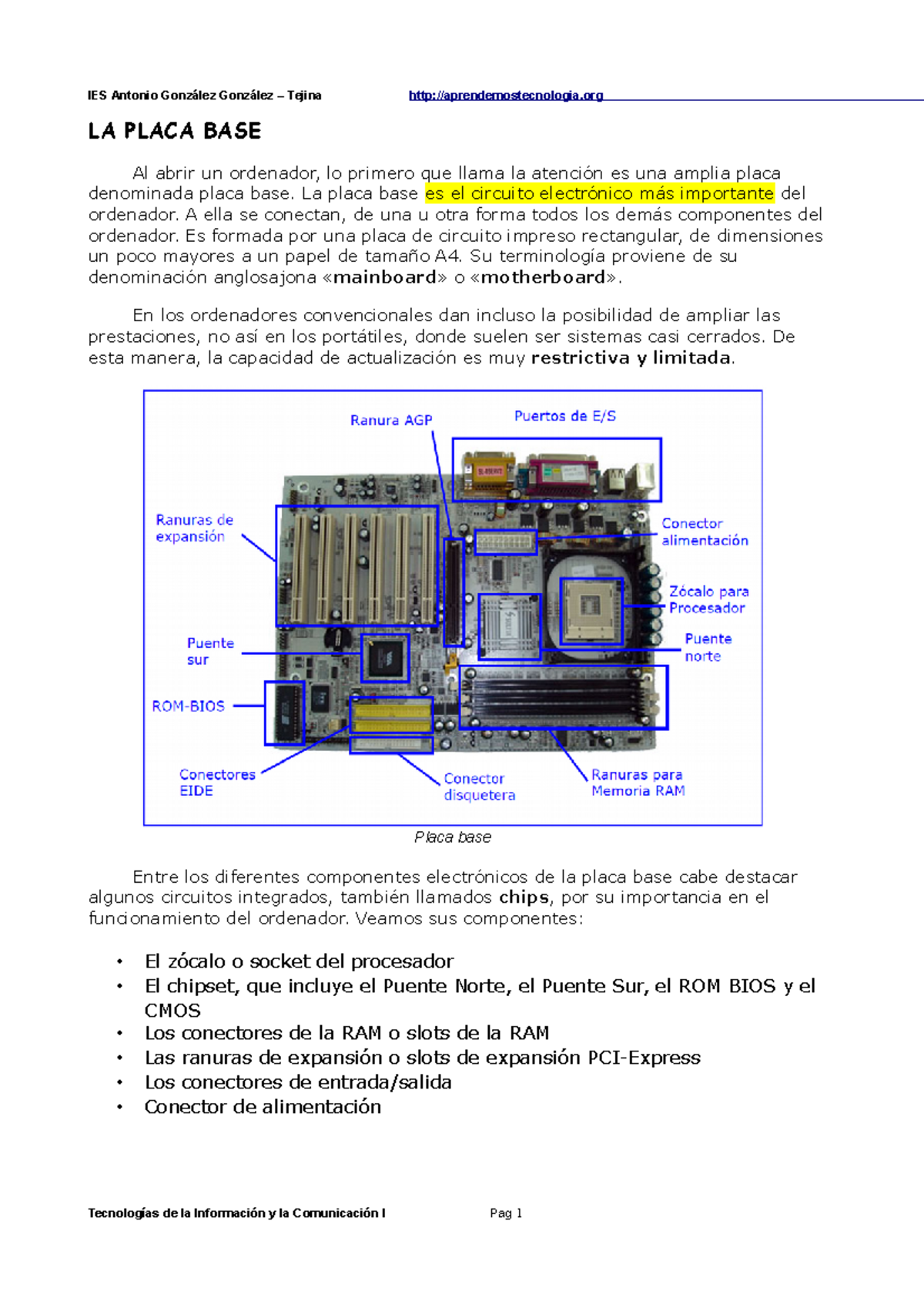 La placa base - el socket - ####### IES Antonio González González ...