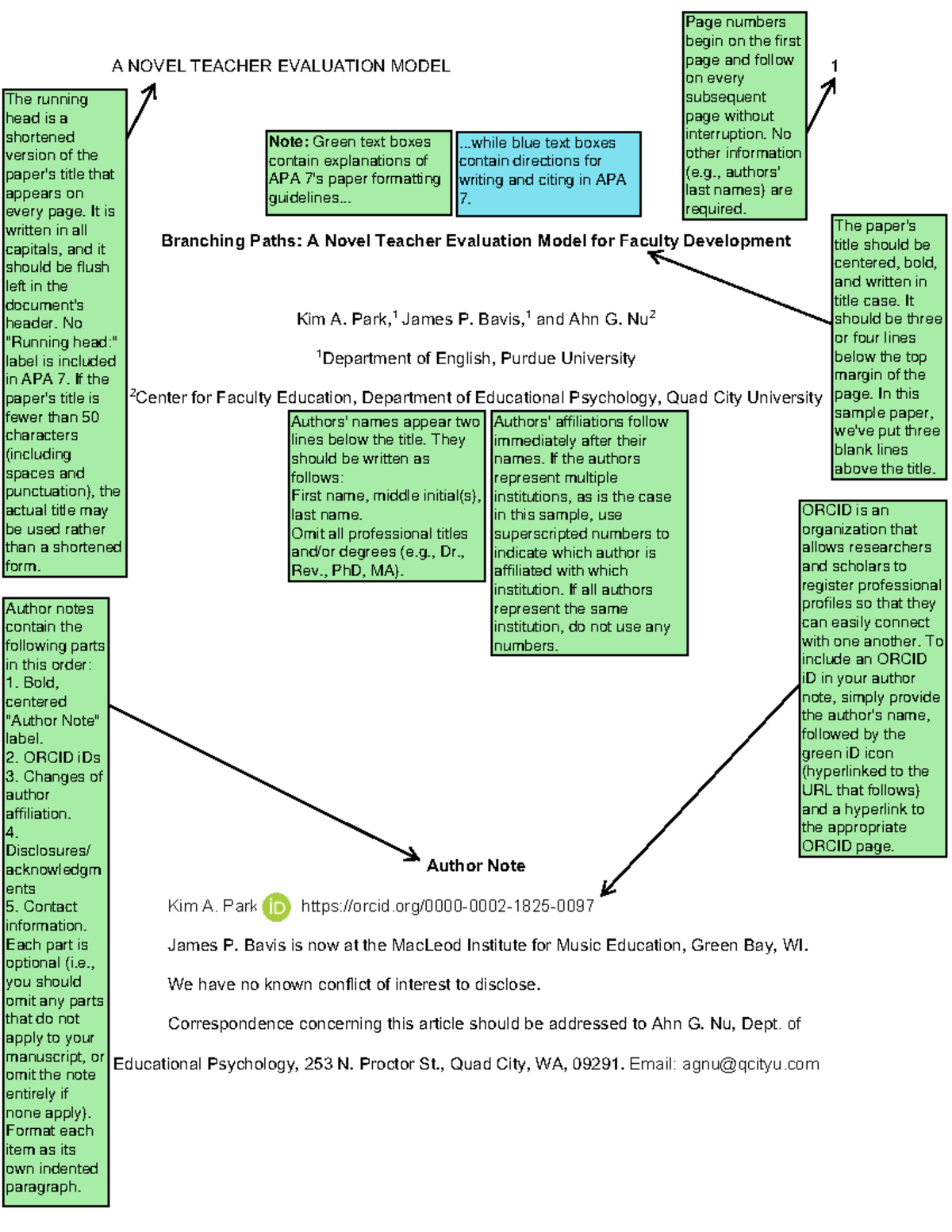 7th ed Sample APA Paper - Branching Paths: A Novel Teacher Evaluation ...