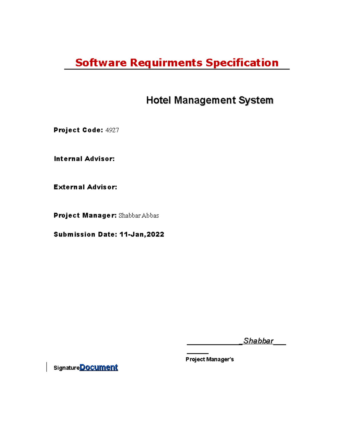 SE project 1 - interested - Software Requirments Specification Hotel ...