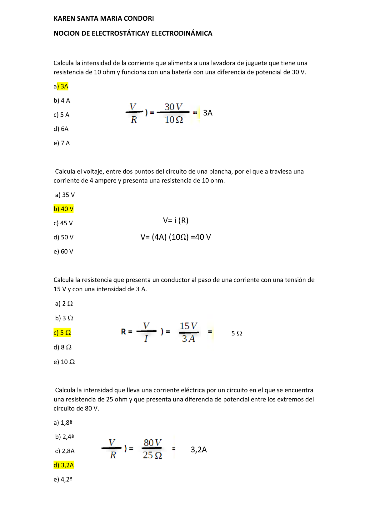 Ejecicios Unidad 8 - KAREN SANTA MARIA CONDORI NOCION DE ELECTROST ...