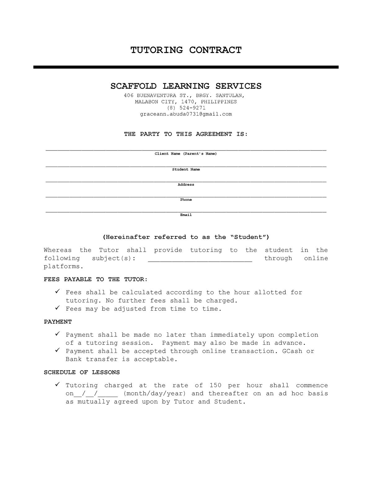 tutoring-contract-template-free