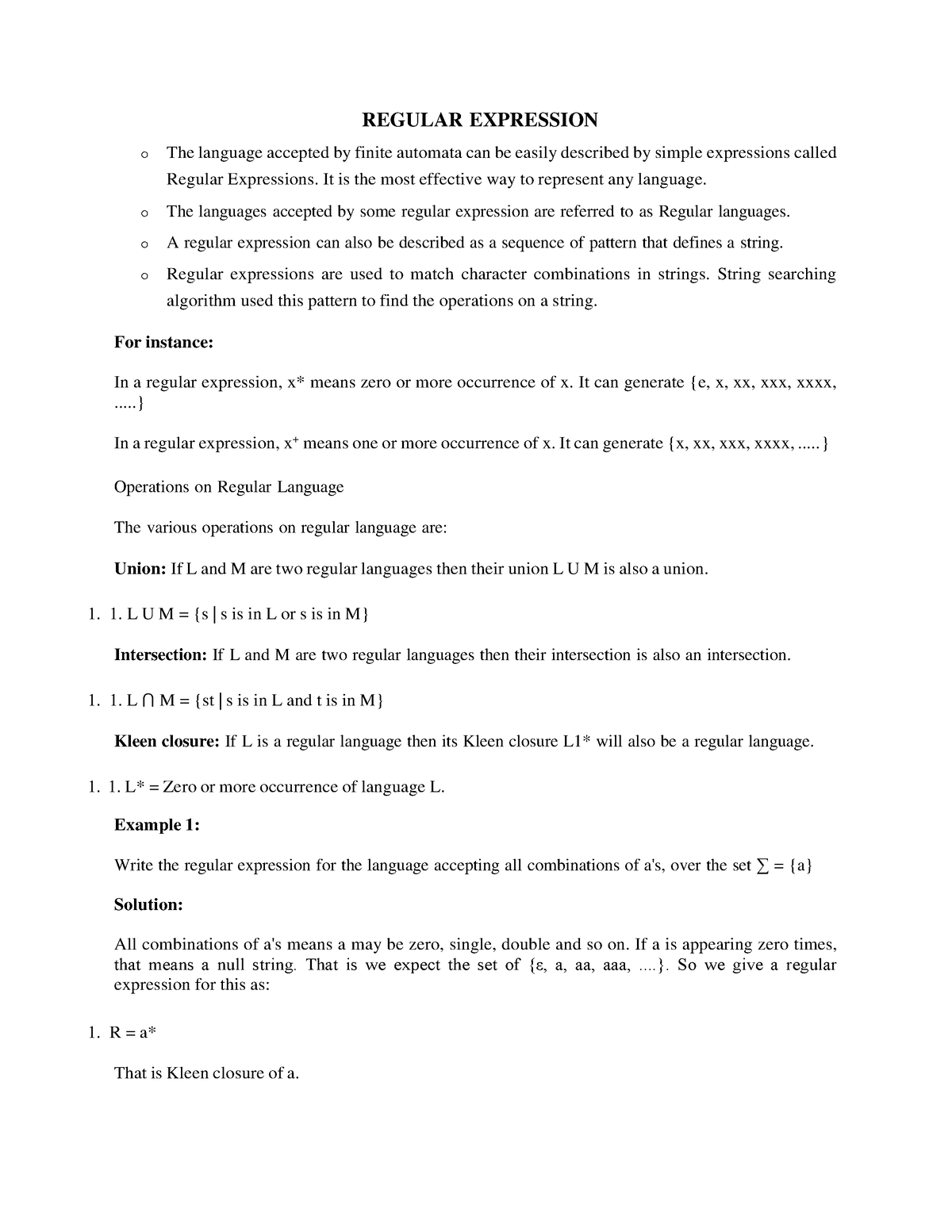 Regular Expression It Can Generate {e X Xx Xxx Xxxx } In A