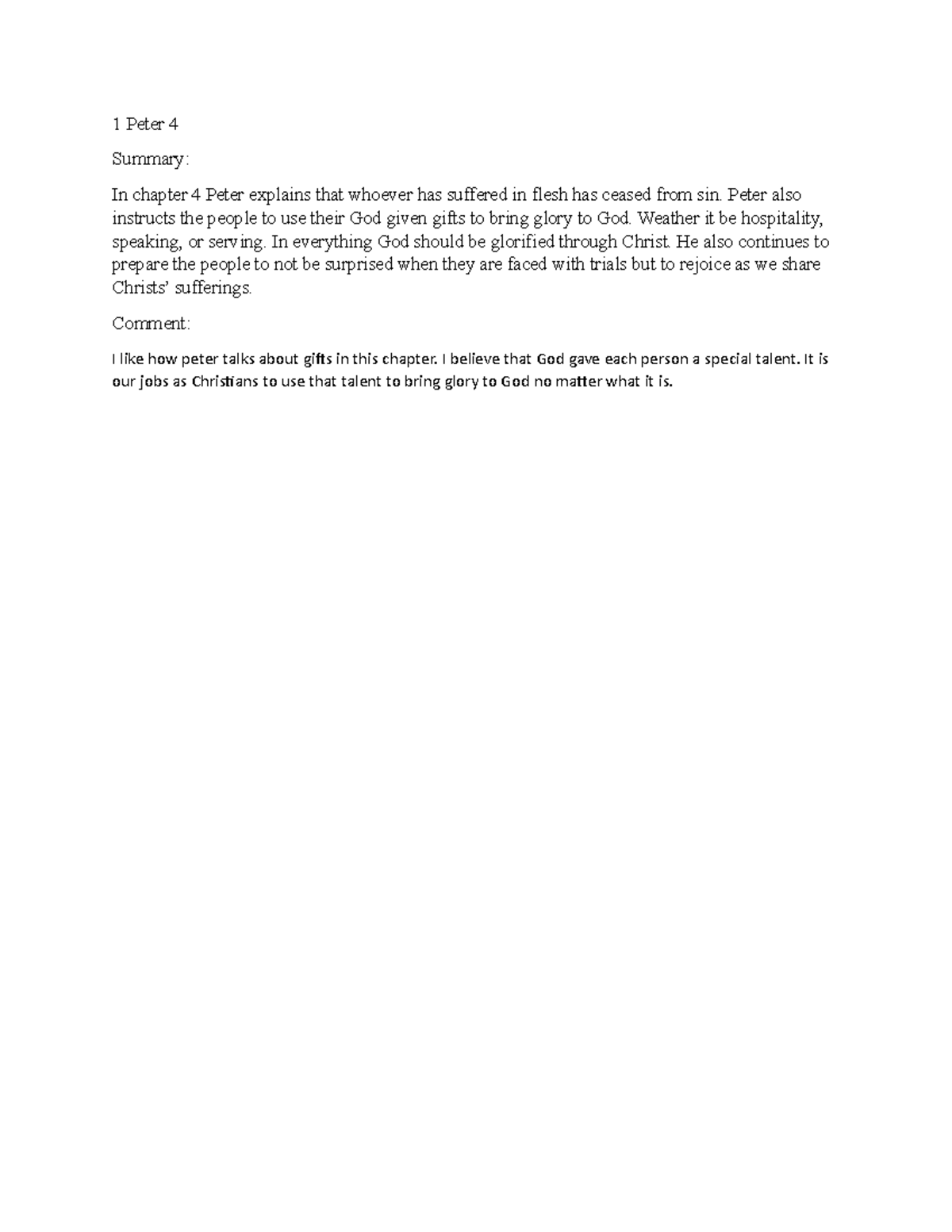 1 Peter 4 1 Peter 4 Summary In Chapter 4 Peter Explains That Whoever 
