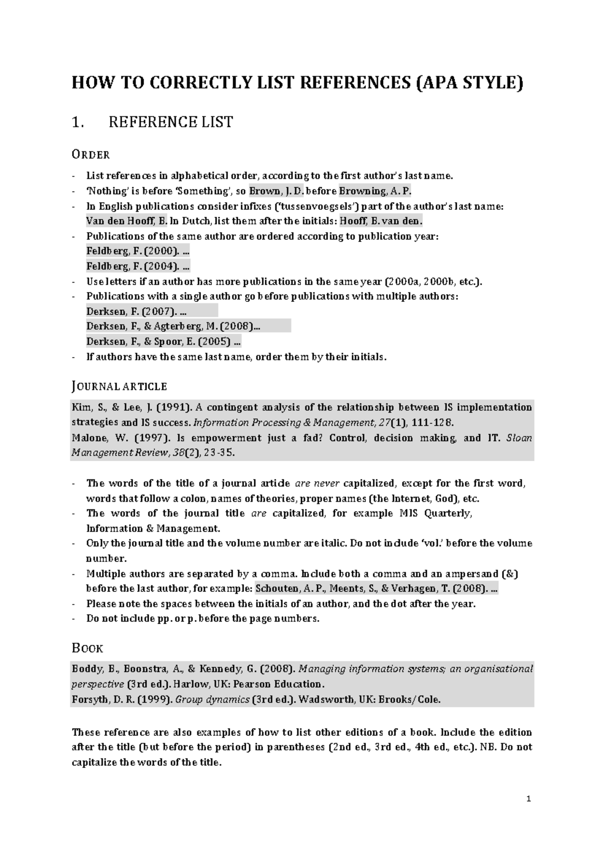 How to correctly list references (APA Style) - HOW TO CORRECTLY LIST ...