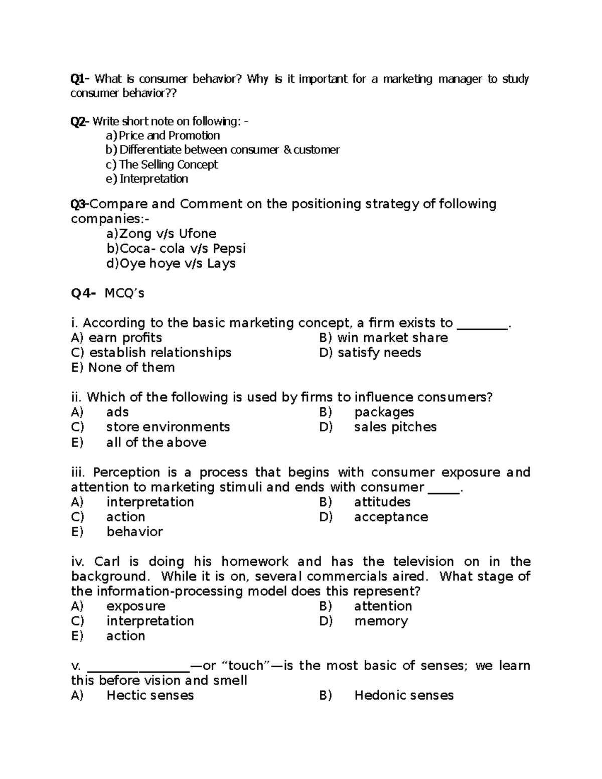 Exam 13 June 2019, questions - What is consumer behavior? Why is it ...