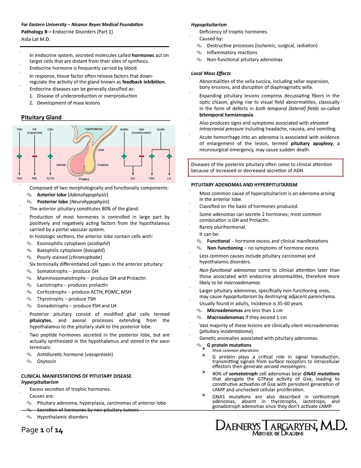 Pathology B - Endocrine Disorders P.1 (Lat, 2016 ) - Far Eastern ...