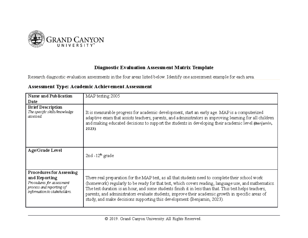 Spd-320 T6-diagnostic Evaluation Assessment Matrix Template 