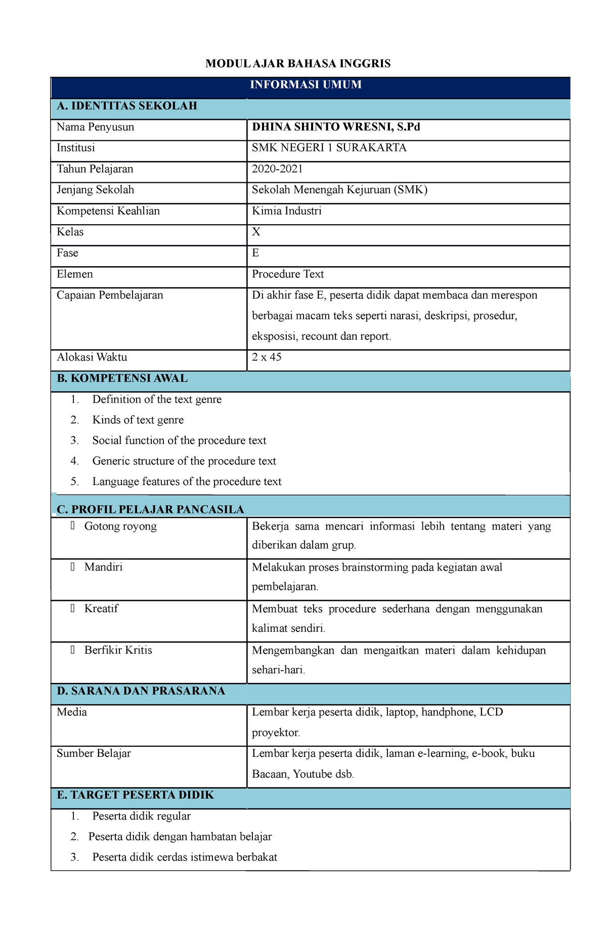 Modul AJAR Bahasa Inggris Lengkap - MODUL AJAR BAHASA INGGRIS INFORMASI ...