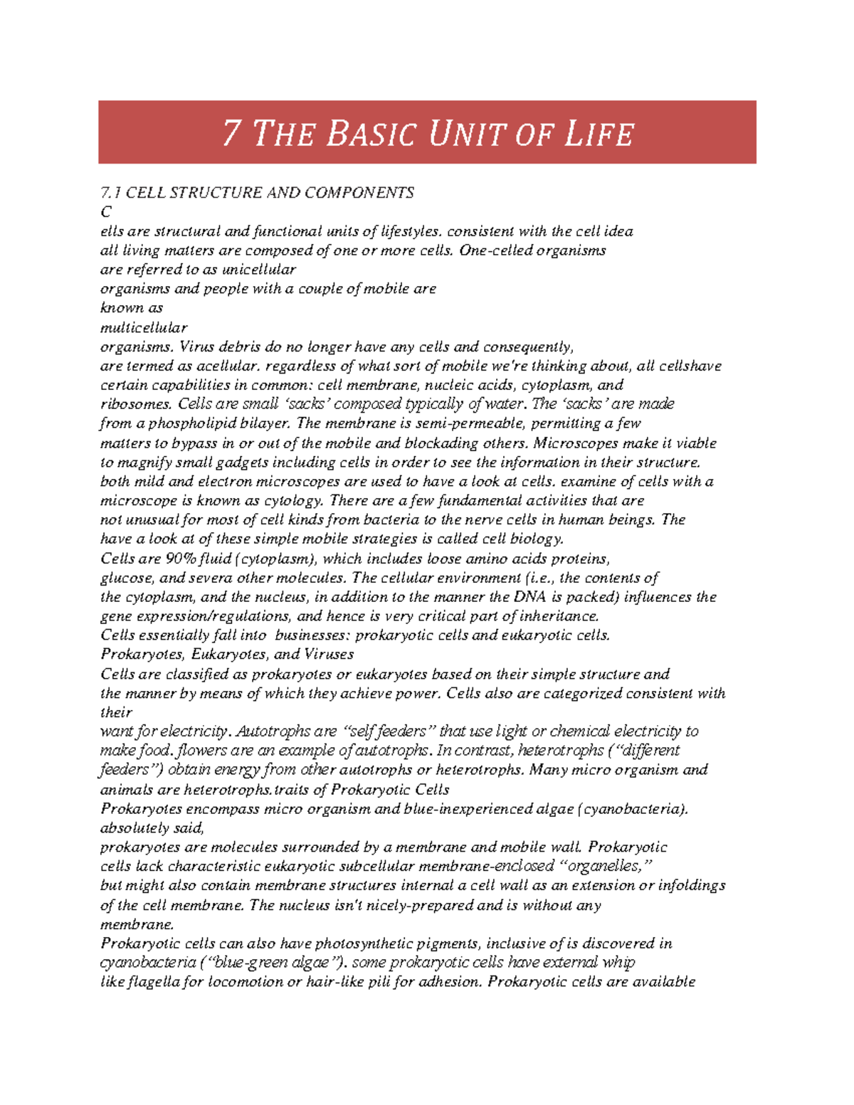 7 THE Basic UNIT OF LIFE - my documents will help you ace your exams ...