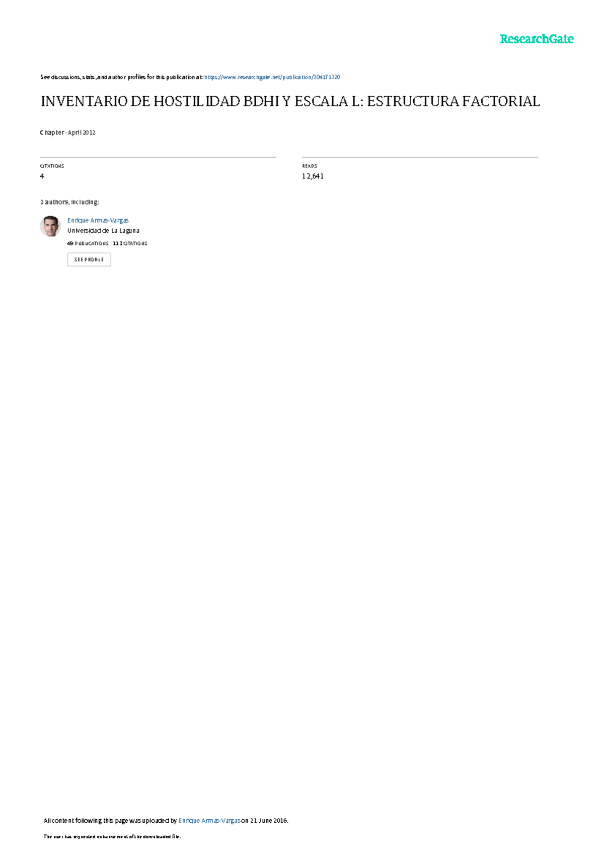 Inventariode hostilidad bdhi y escala estructurafactorial - See ...