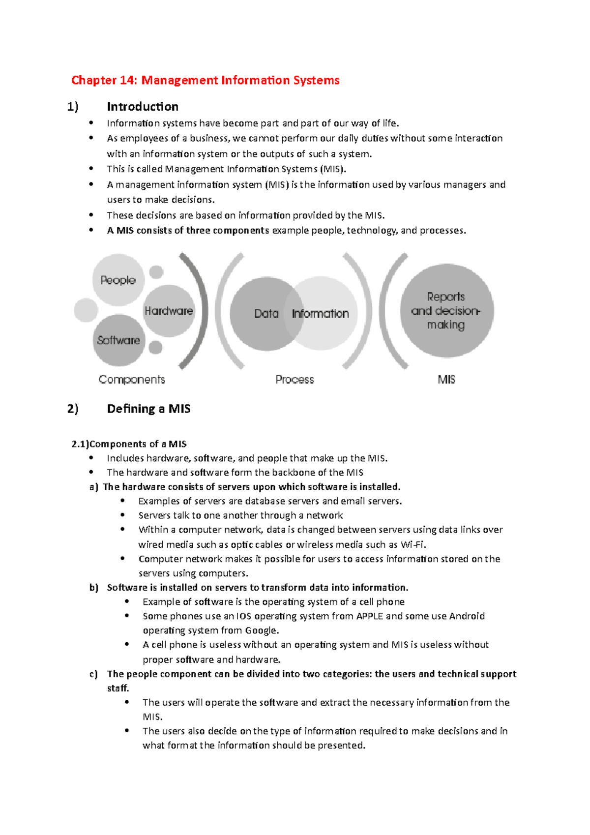 BMA Chapter 14 - Chapter 14: Management Information Systems 1 ...