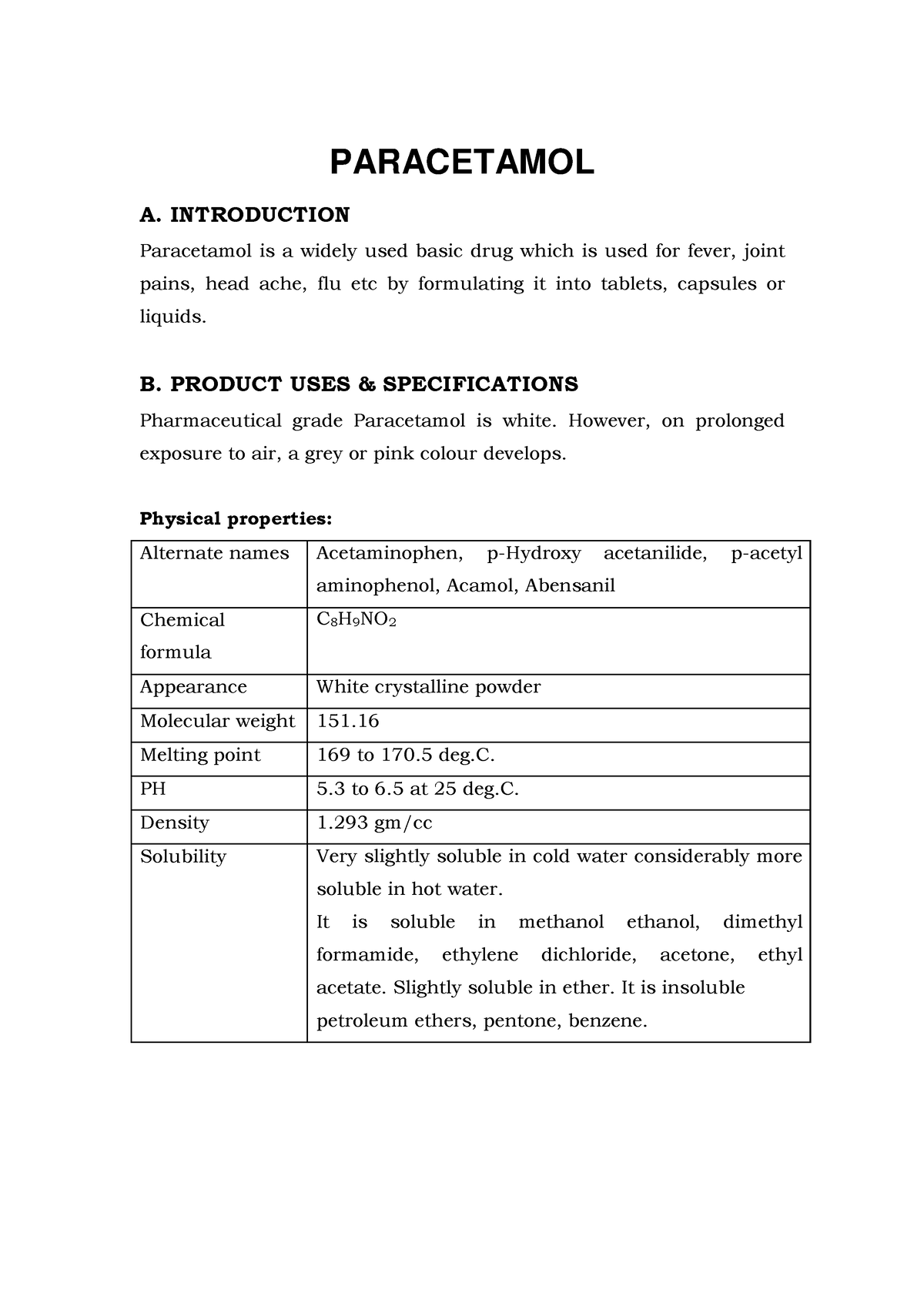 Paracetamol: A Introduction | PDF | Pharmaceutical Industry | Tablet