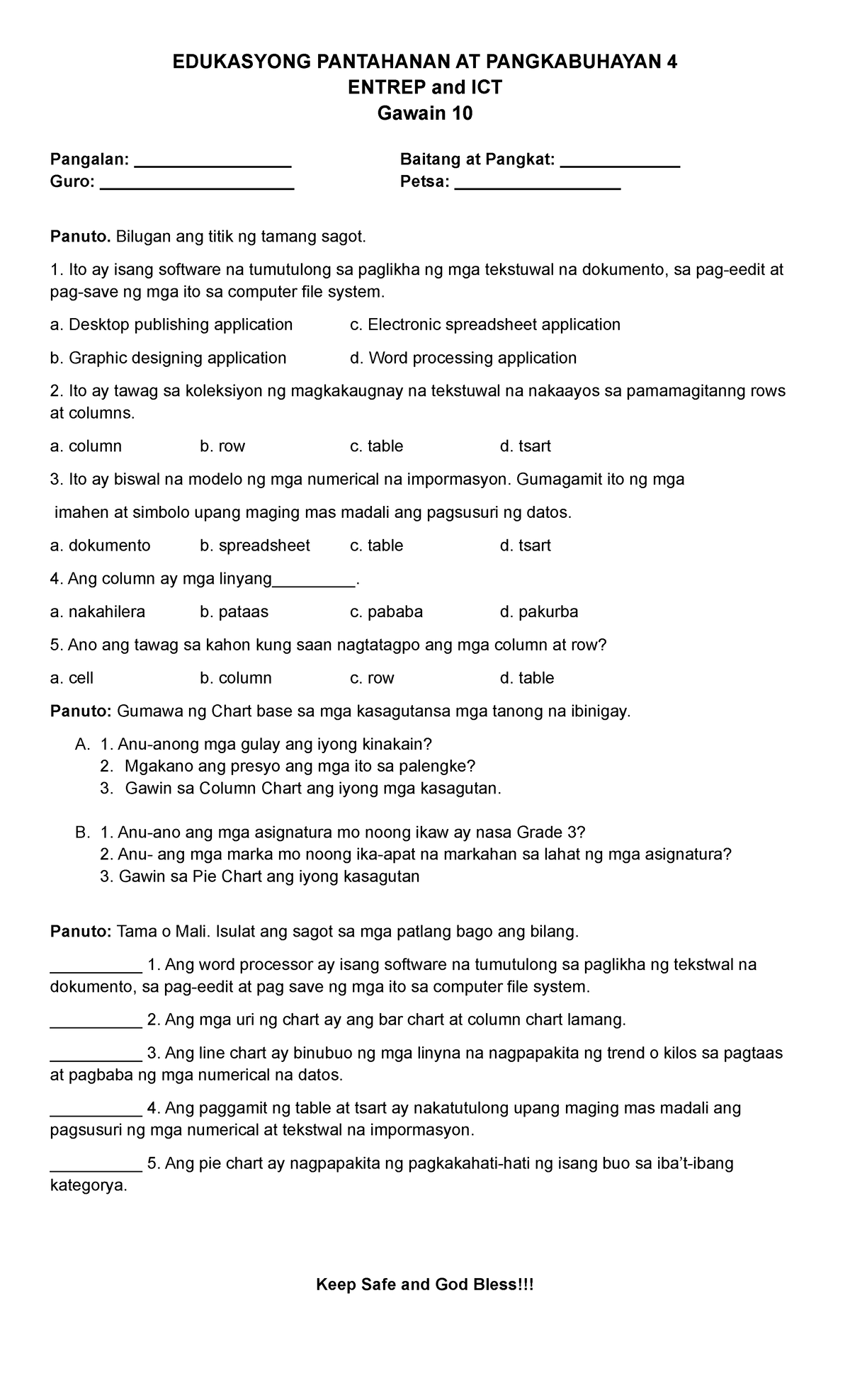 Entrep-ICT WS10 - EPP ICT Grade 4 - EDUKASYONG PANTAHANAN AT ...