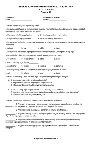 Entrep-ICT WS14 - EPP ICT Grade 4 - EDUKASYONG PANTAHANAN AT ...