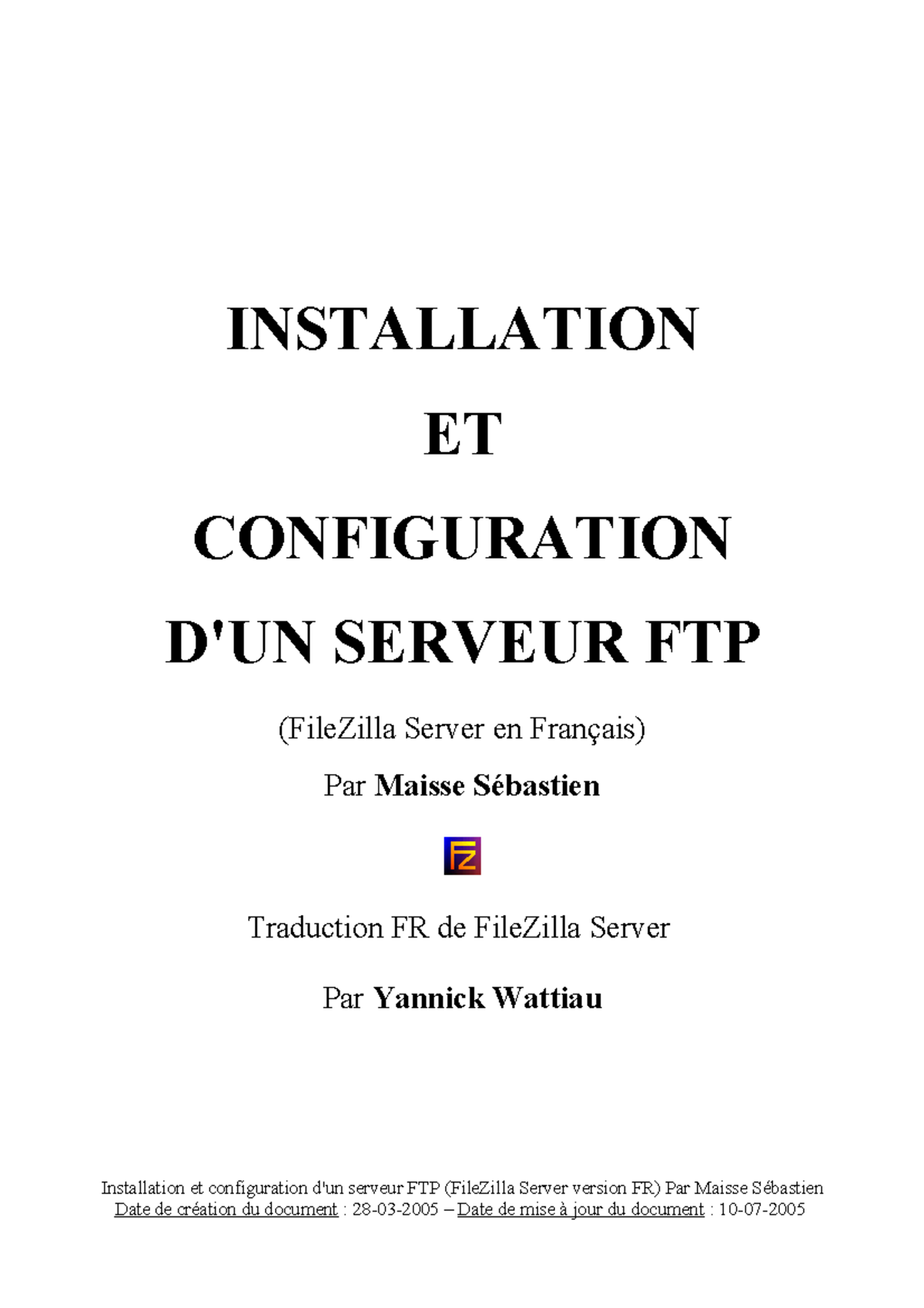 Tutorial installation configuration serveur ftp filezilla server ...