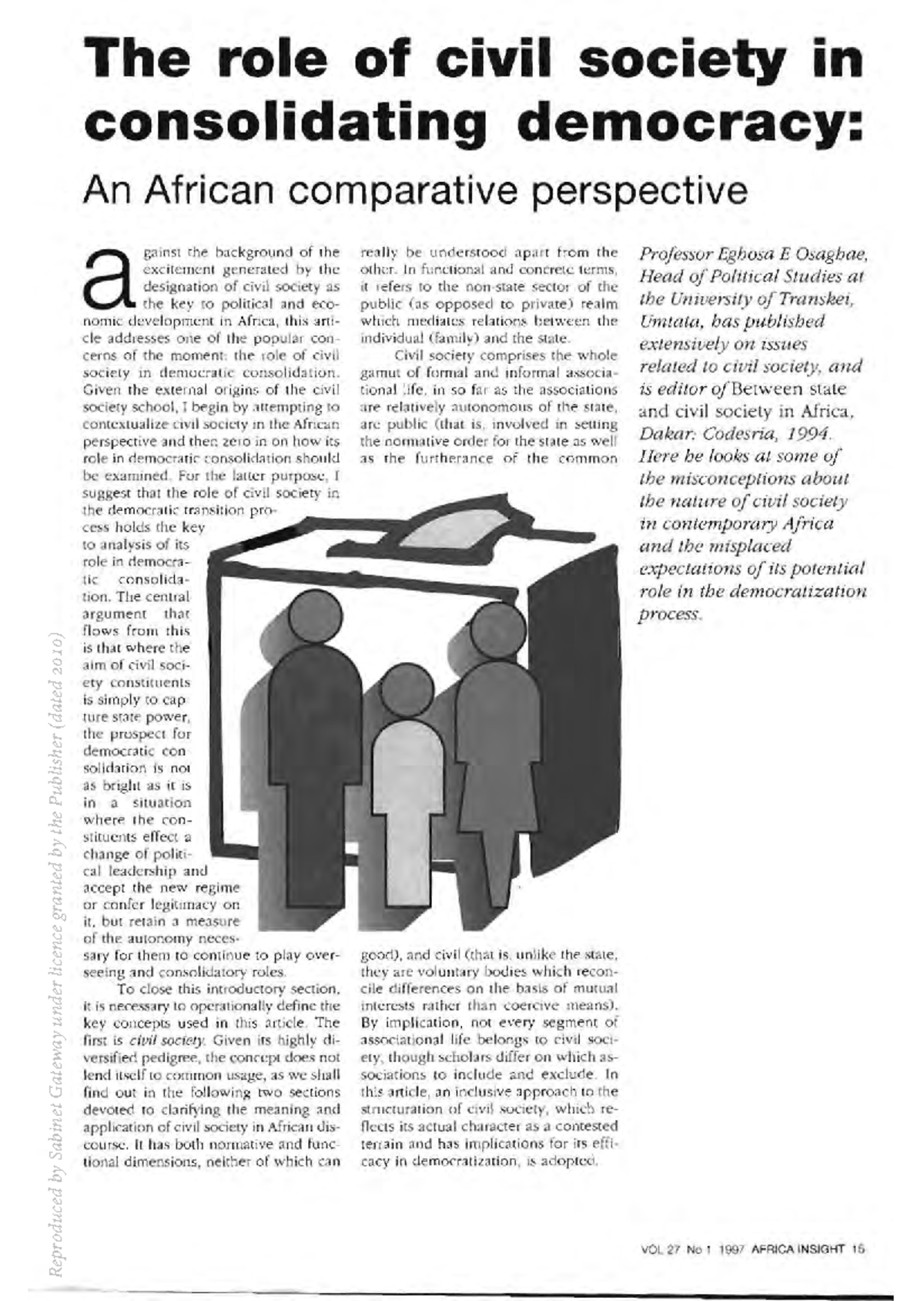 Source 5 - The role of civil society consolidating democracy: • In An ...