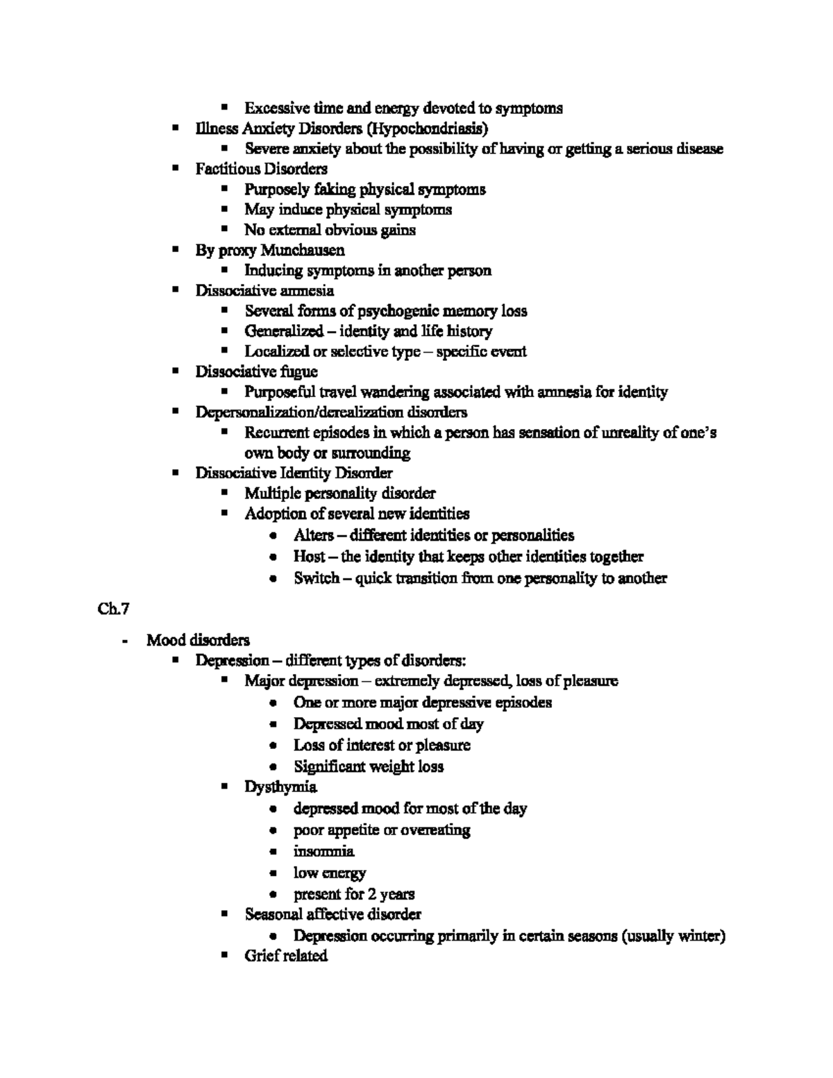 Abnormal Psychology Midterm Study Guide pg4 - PSY 302 - Studocu