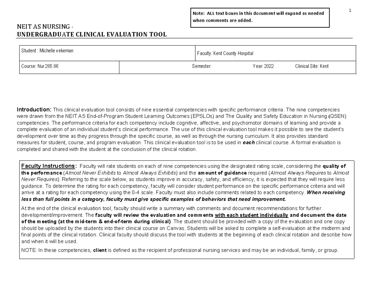 Evaluation For End Of Term NEIT AS NURSING UNDERGRADUATE CLINICAL   Thumb 1200 927 