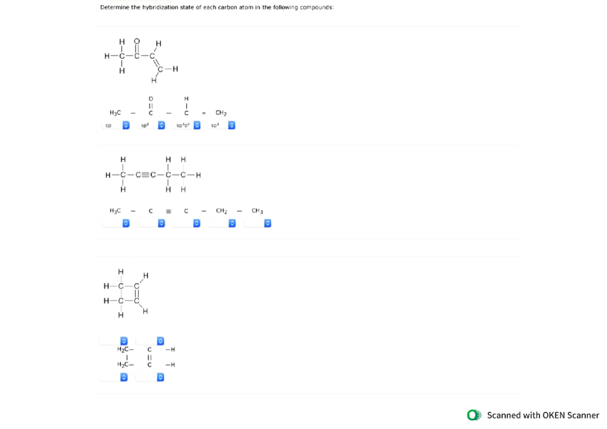 Chemistry 11 - SP, SP2, SP3 hybridization states - Organic/Inorganic ...