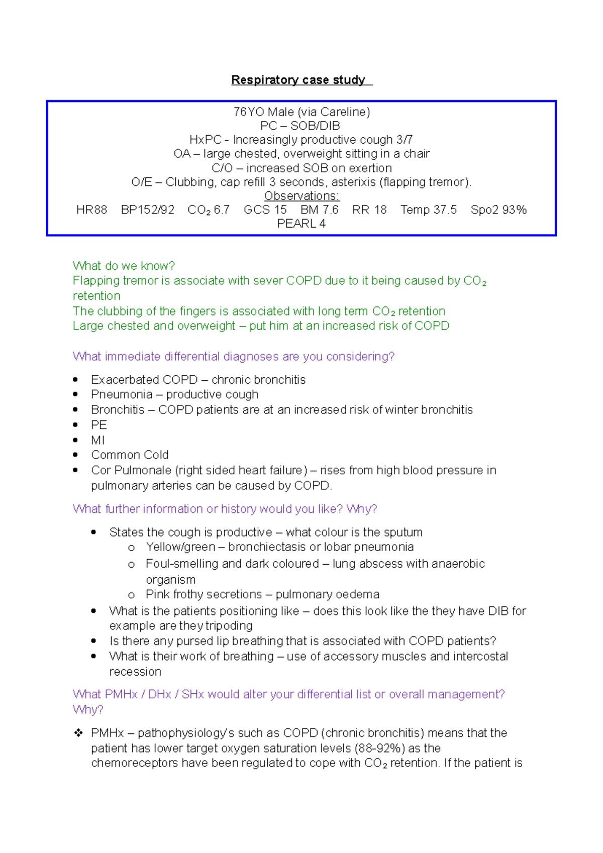 patient case study respiratory