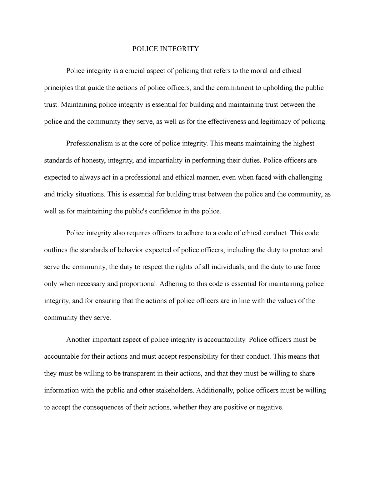 importance of law enforcement essay
