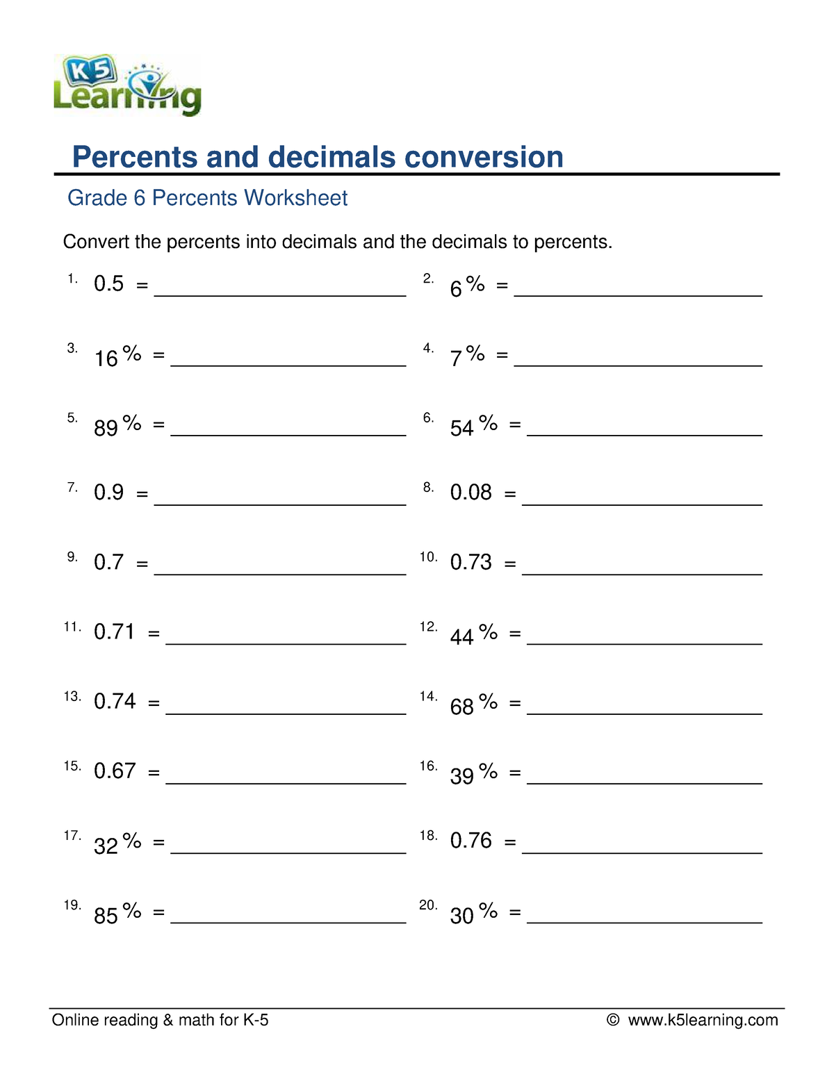 5. Percent to Decimal Quiz - Business Math - Studocu