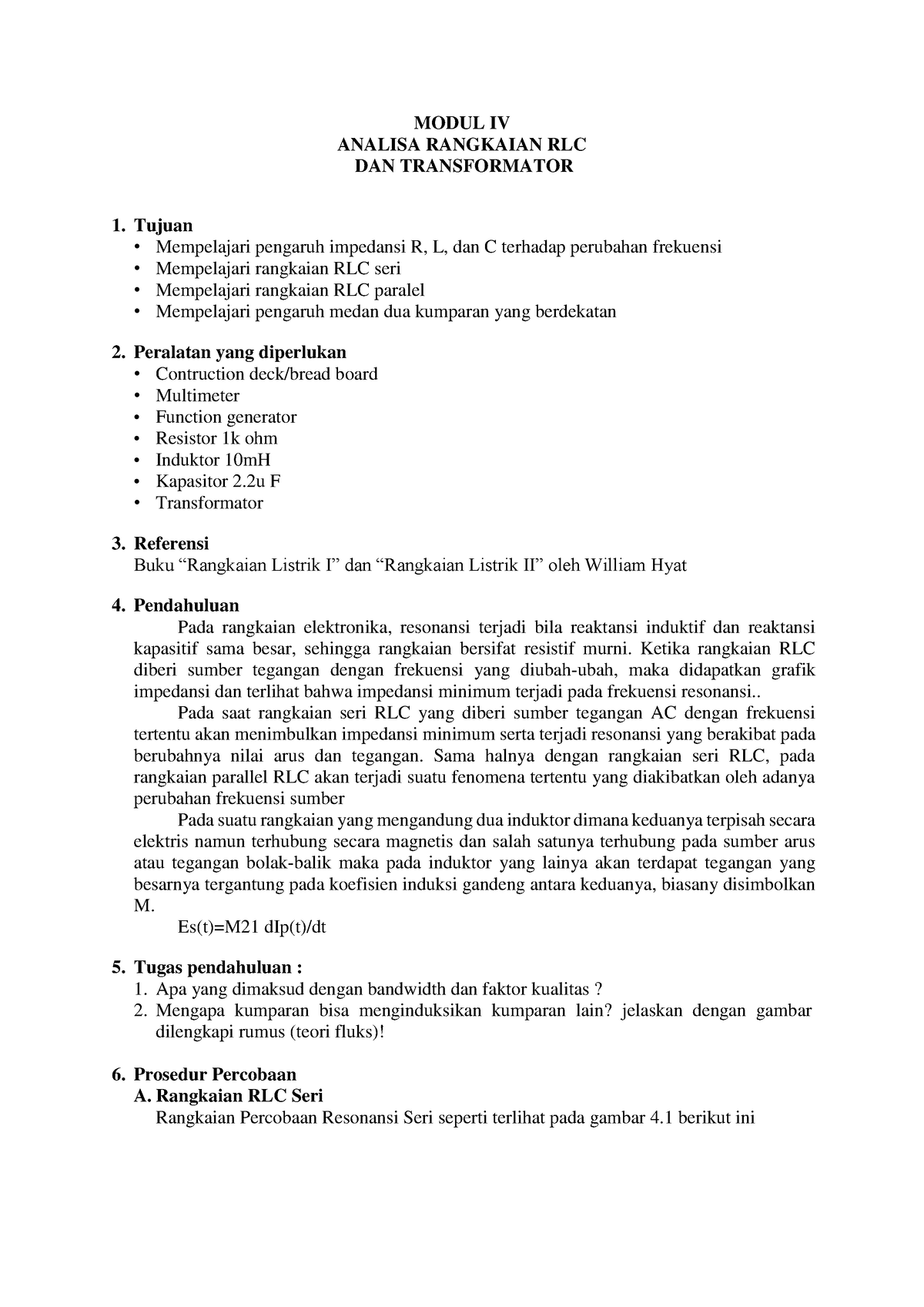 Laporan Praktikum Rangkaian Listrik Lanjut 4 - MODUL IV ANALISA ...