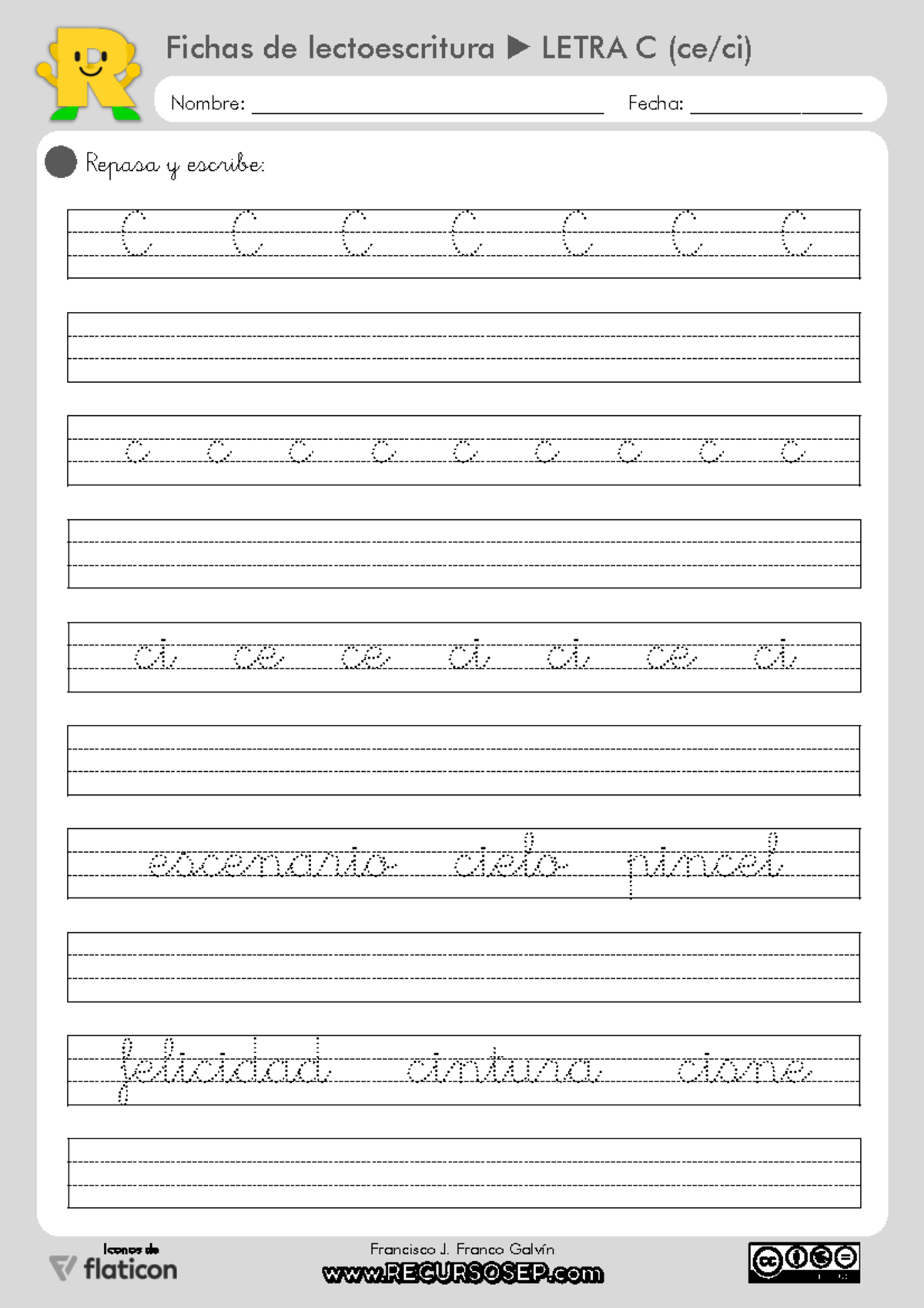 19 Fichas Lectoescritura Montessori Recursosep Letra C Ceci 1 Nombre