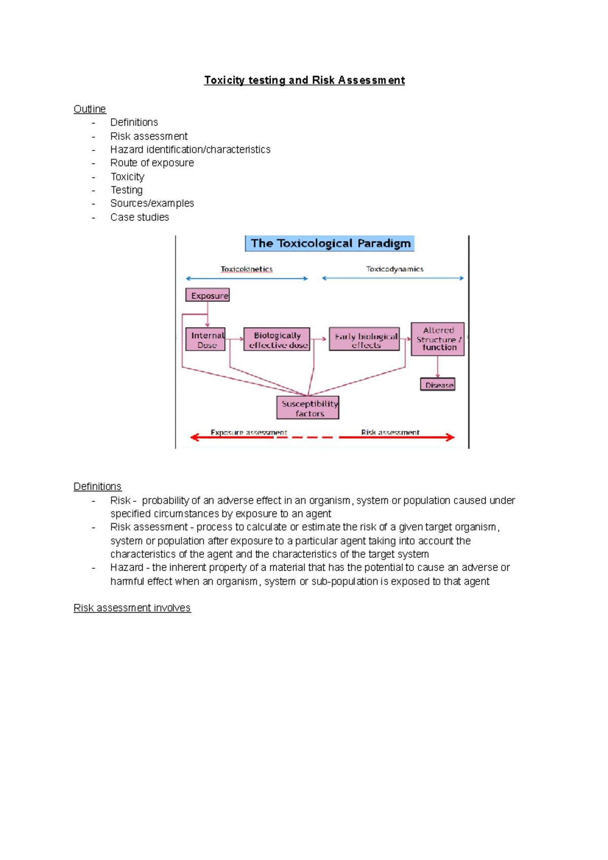 Toxicology- Toxicity testing and Risk Assessment discussed in detail ...