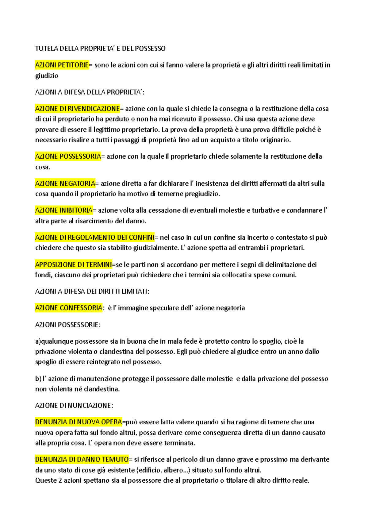 Tutela Della Proprieta TUTELA DELLA PROPRIETA’ E DEL POSSESSO AZIONI PETITORIE= sono le azioni Tutela Della Proprieta TUTELA DELLA PROPRIETA’ E DEL POSSESSO AZIONI PETITORIE= sono le azioni