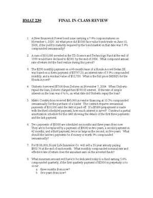 Self Test Exercises 9 - Self test Exercise - Self-Test Exercises 9 Self ...
