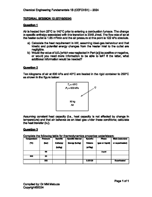 Lecture 8 - Combustion II - z Chemical Engineering Fundamentals 2A ...