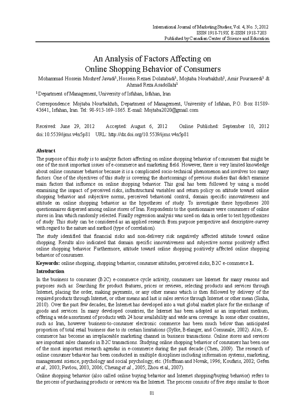 An Analysis of Factors Affecting on Onli - International Journal of ...