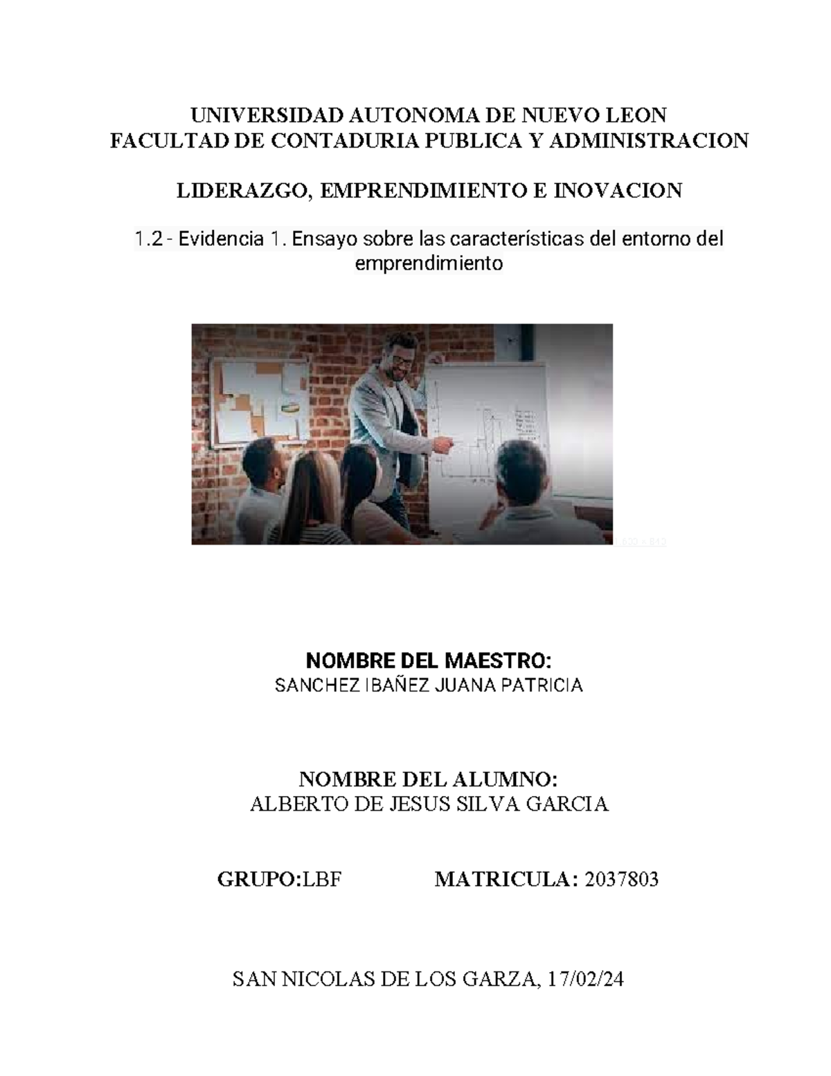 ACT 1 - UNIVERSIDAD AUTONOMA DE NUEVO LEON FACULTAD DE CONTADURIA ...