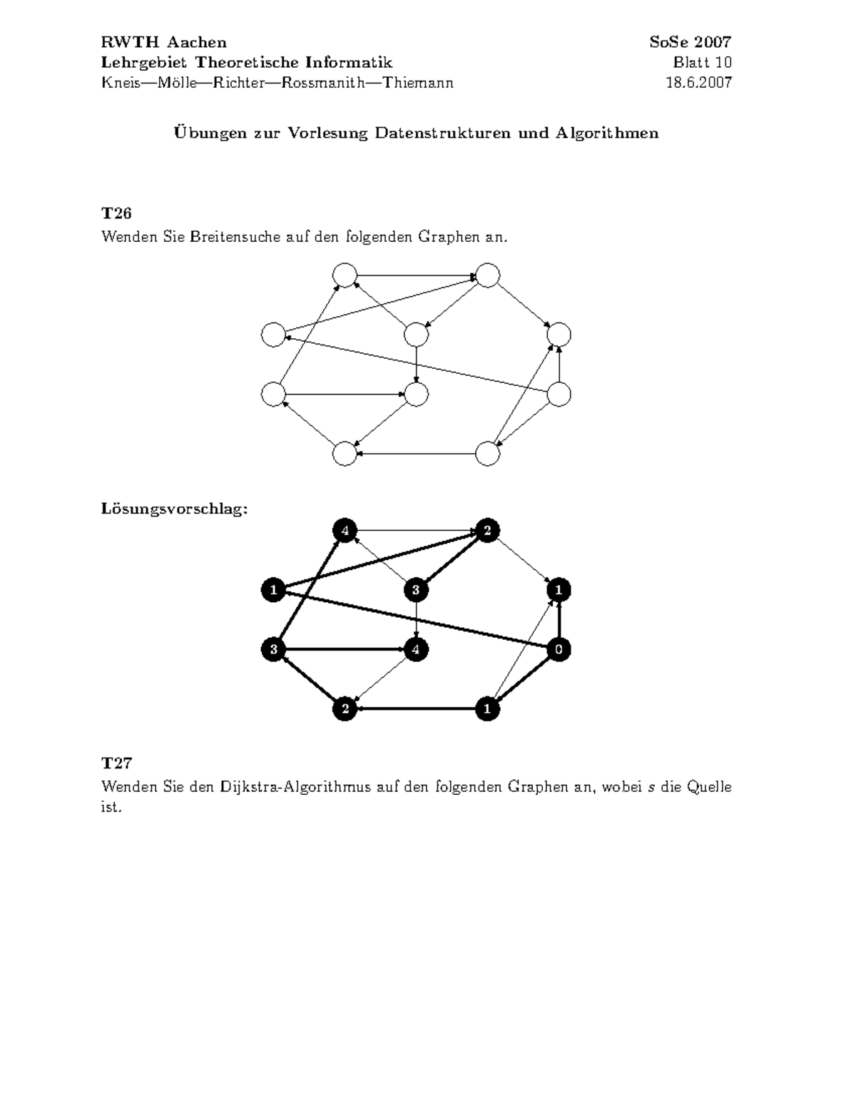 Datenstrukturen Und Algorithmen - Vorklausur Mir Lösungen - RWTH Aachen ...