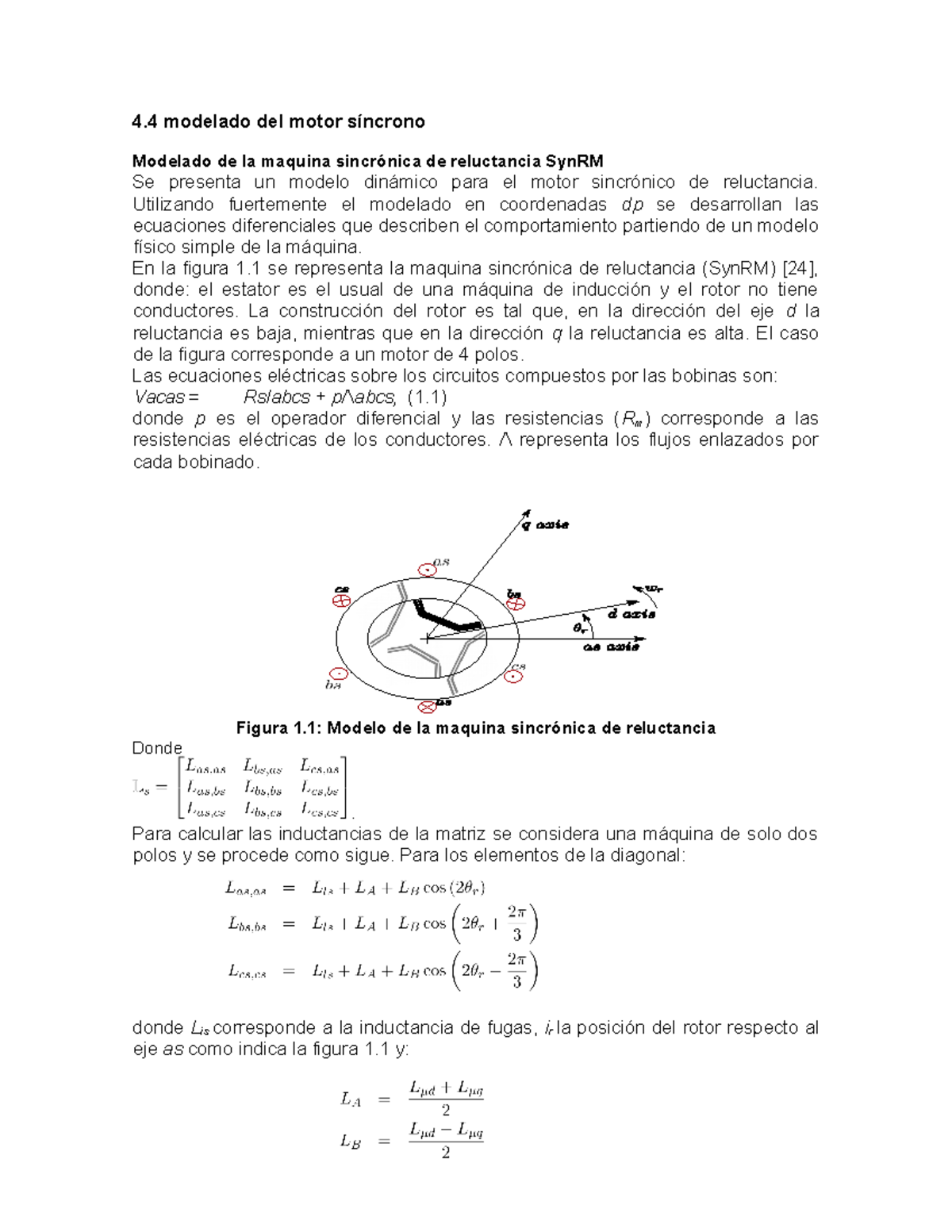 Tema Modelados De Motores Sincrono Modelado Del Motor S Ncrono Modelado De La Maquina