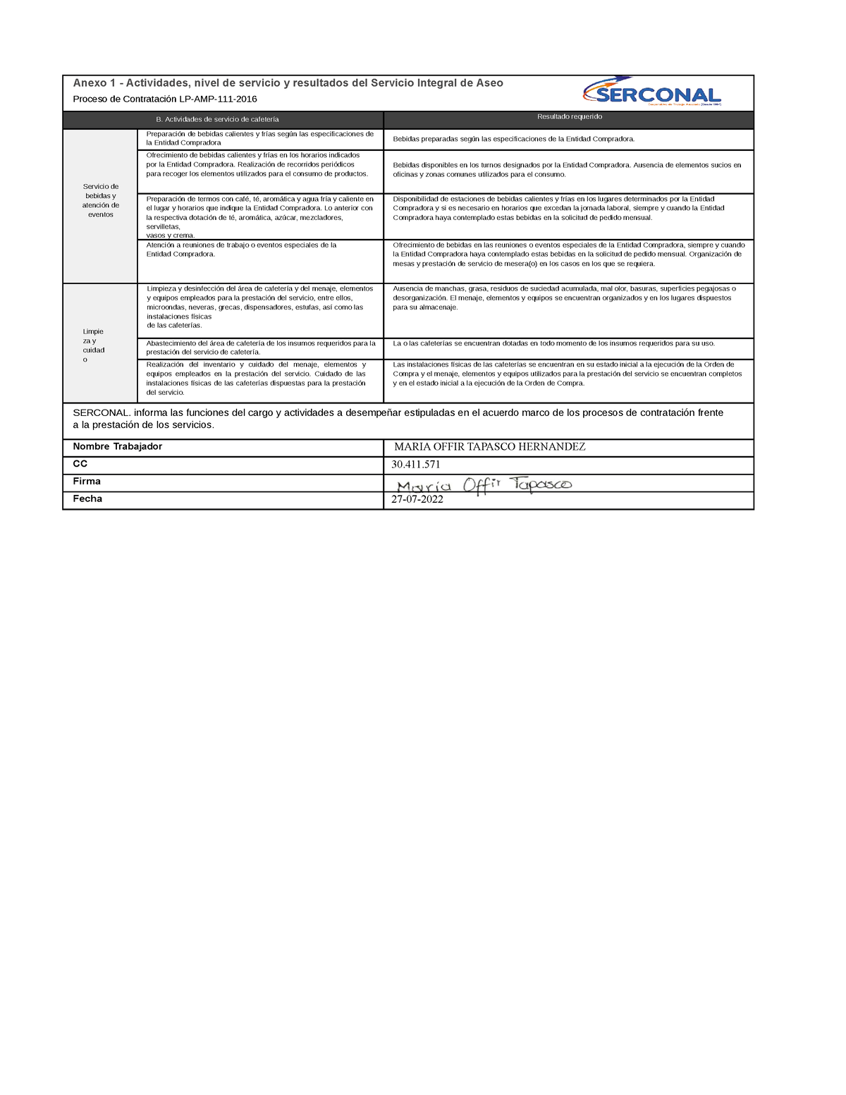 Acuerdo Marco Cafeteria - Anexo 1 - Actividades, nivel de servicio y  resultados del Servicio - Studocu