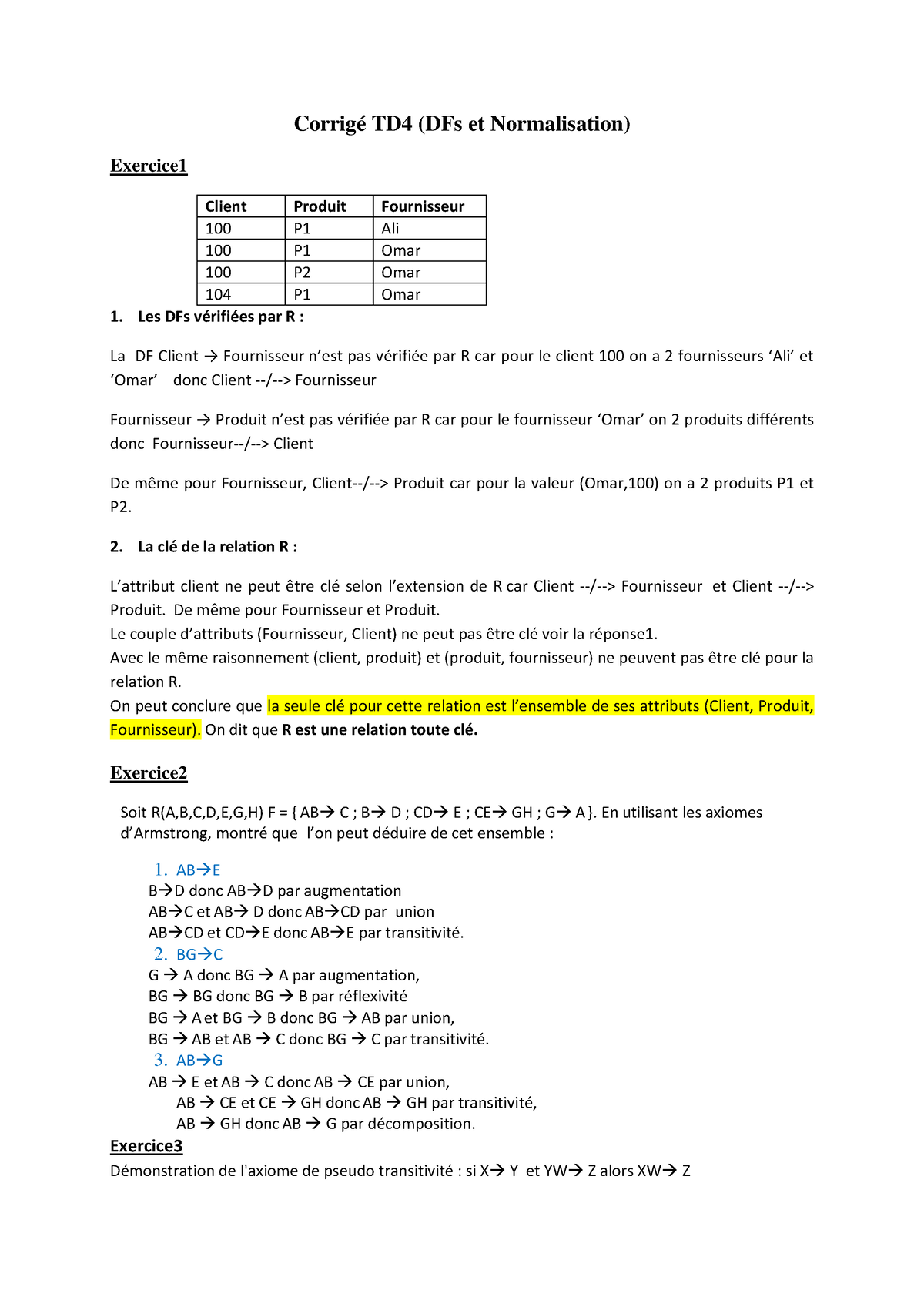 Sol Td4 Df - 2019-2020 Université BATNA2 Cours De Base De Données L2 ...