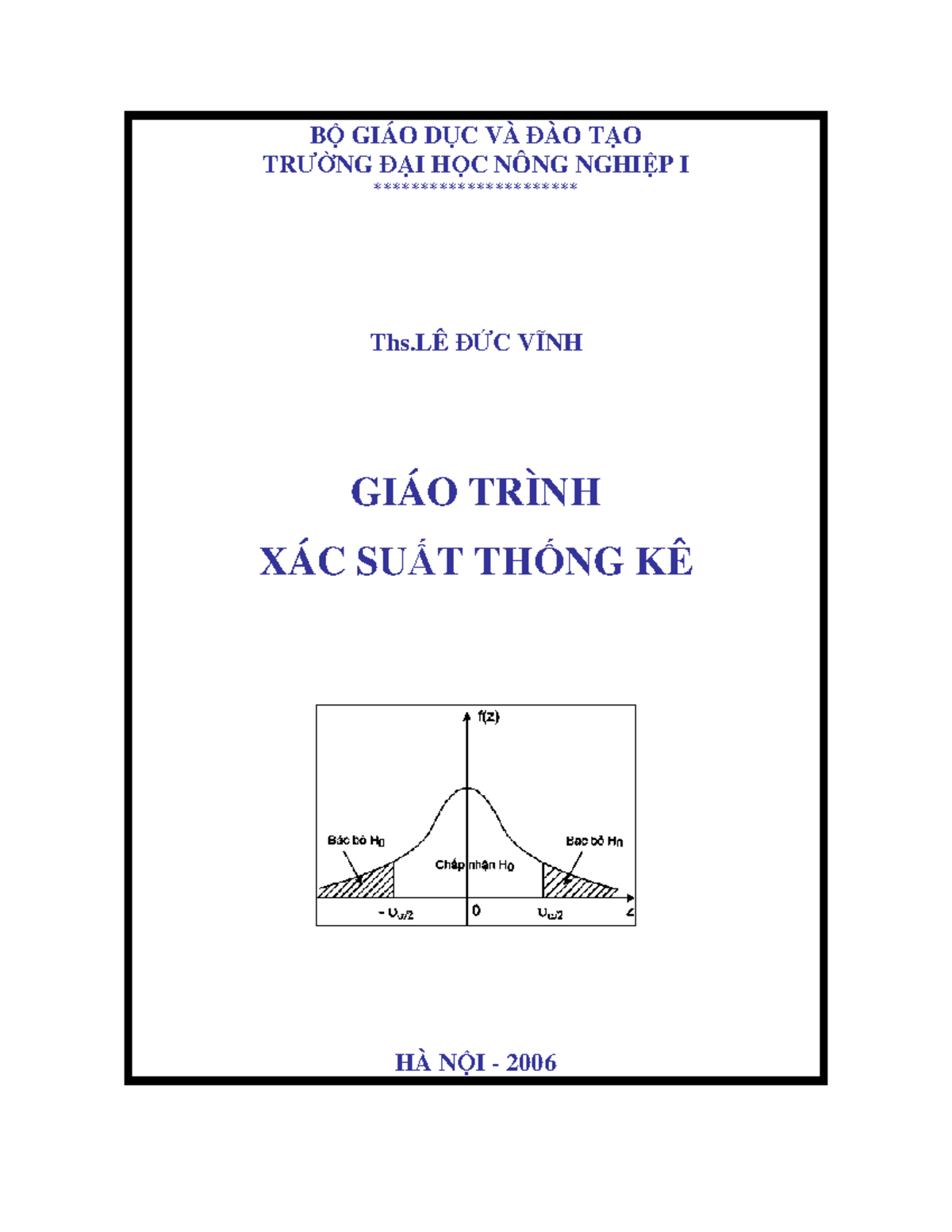 Gtxstk Dhnn1 - Xstk - B GIÁO D C VÀ ðÀO T O TRƯ NG ð I H C NÔNG NGHI P ...