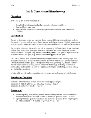 Lab #1 Biology 105 - Lab 1: Biomolecules Objectives By the end of lab ...