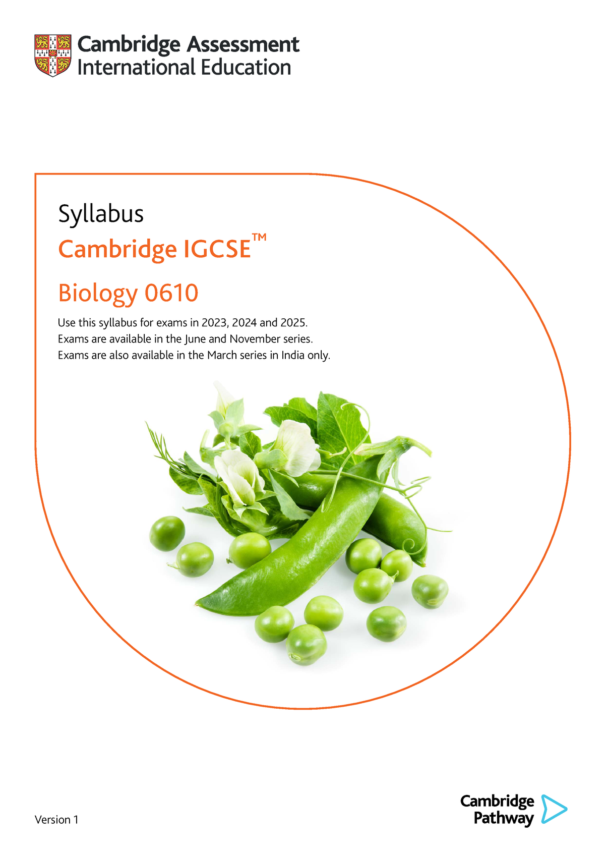 Biology 2023 2025 syllabus Version 1 Syllabus Cambridge IGCSE