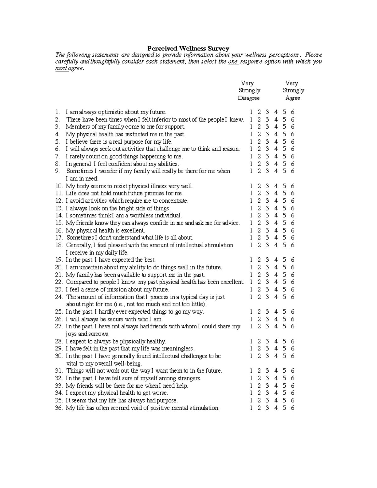 Ryff Scales - Ryff scale - RYFF S CALES OF P SYCHOLOGICAL W ELL-BEING ...