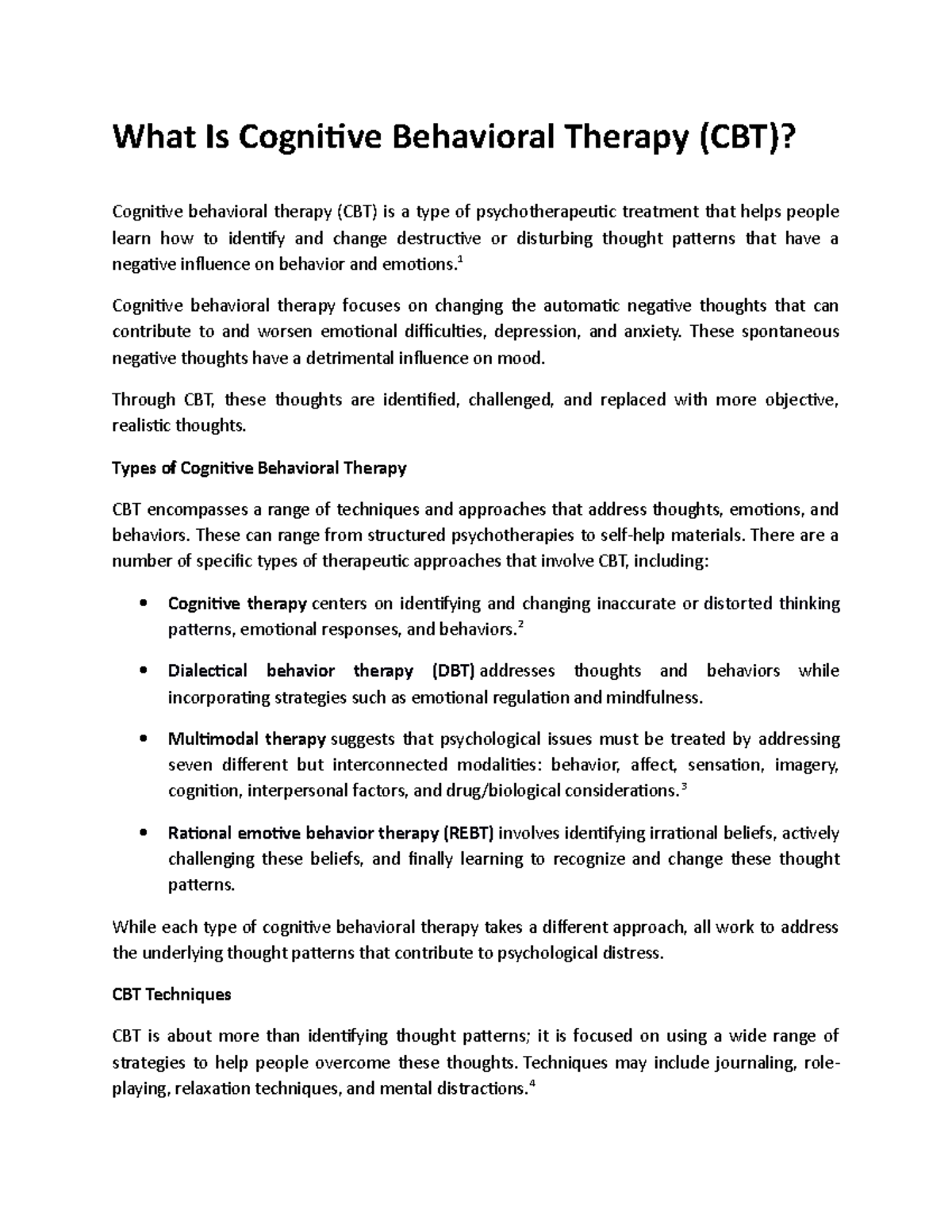 Module 4 Cognitive Behavioral Therapy (CBT) - What Is Cognitive ...