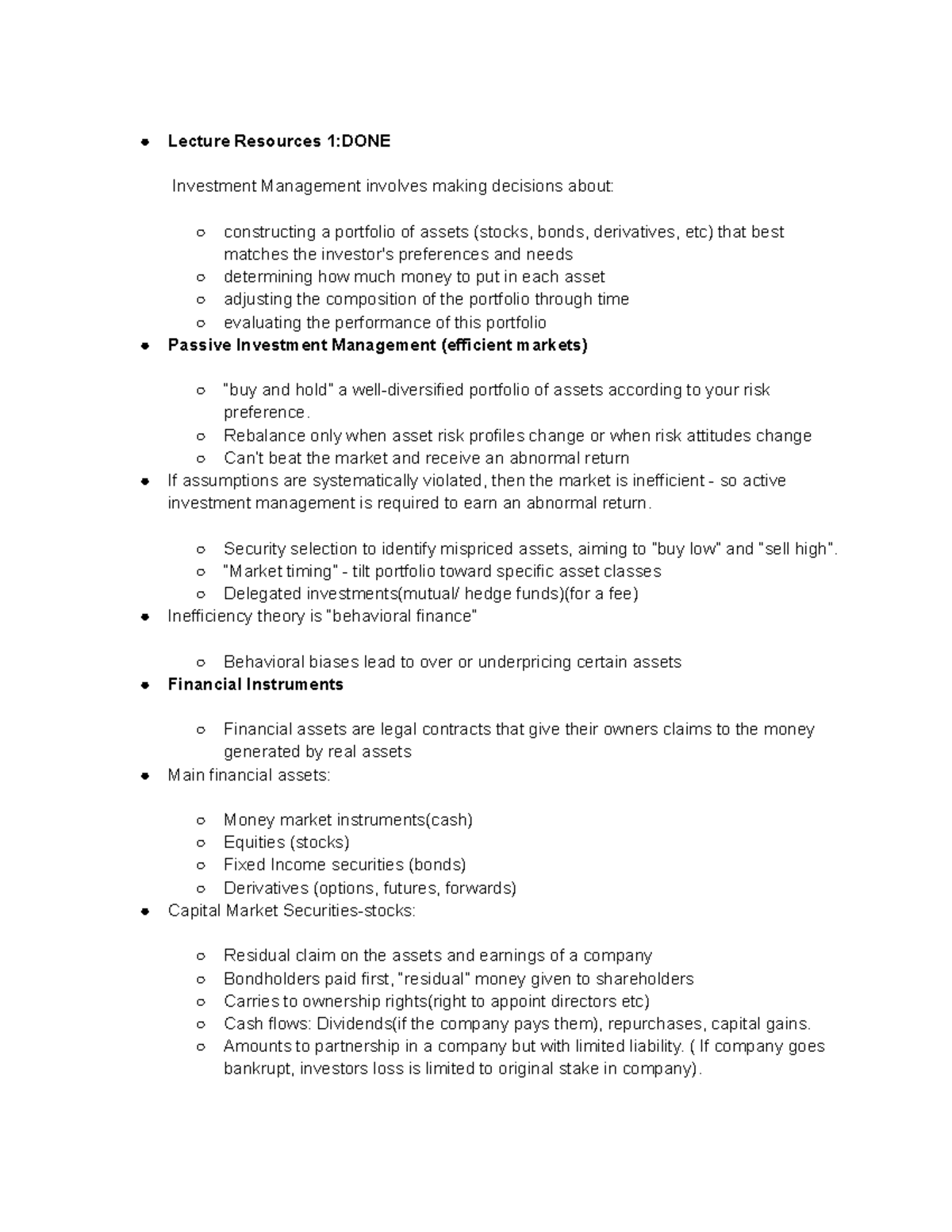 Investment management Lecture Resources 1 DONE - Lecture Resources 1 ...